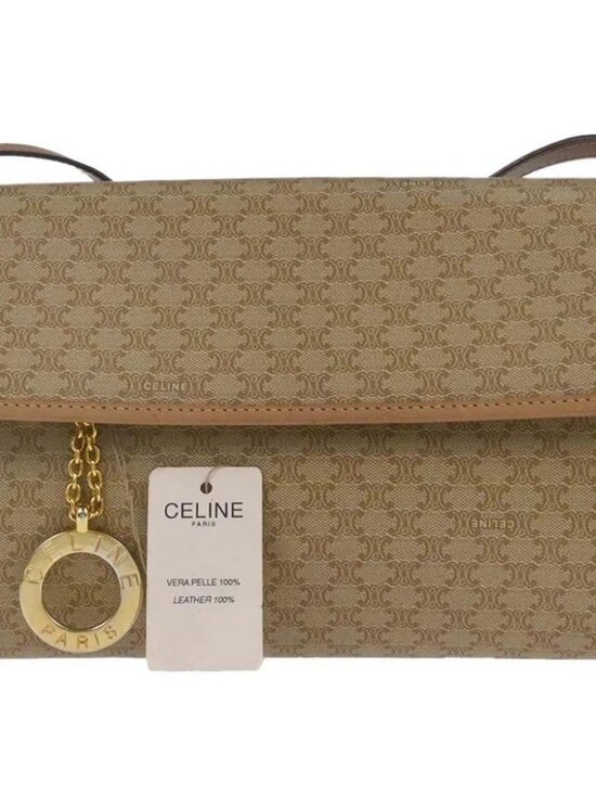 Celine Handbags - Celine Beige Macadam Shoulder Bag M13 136162